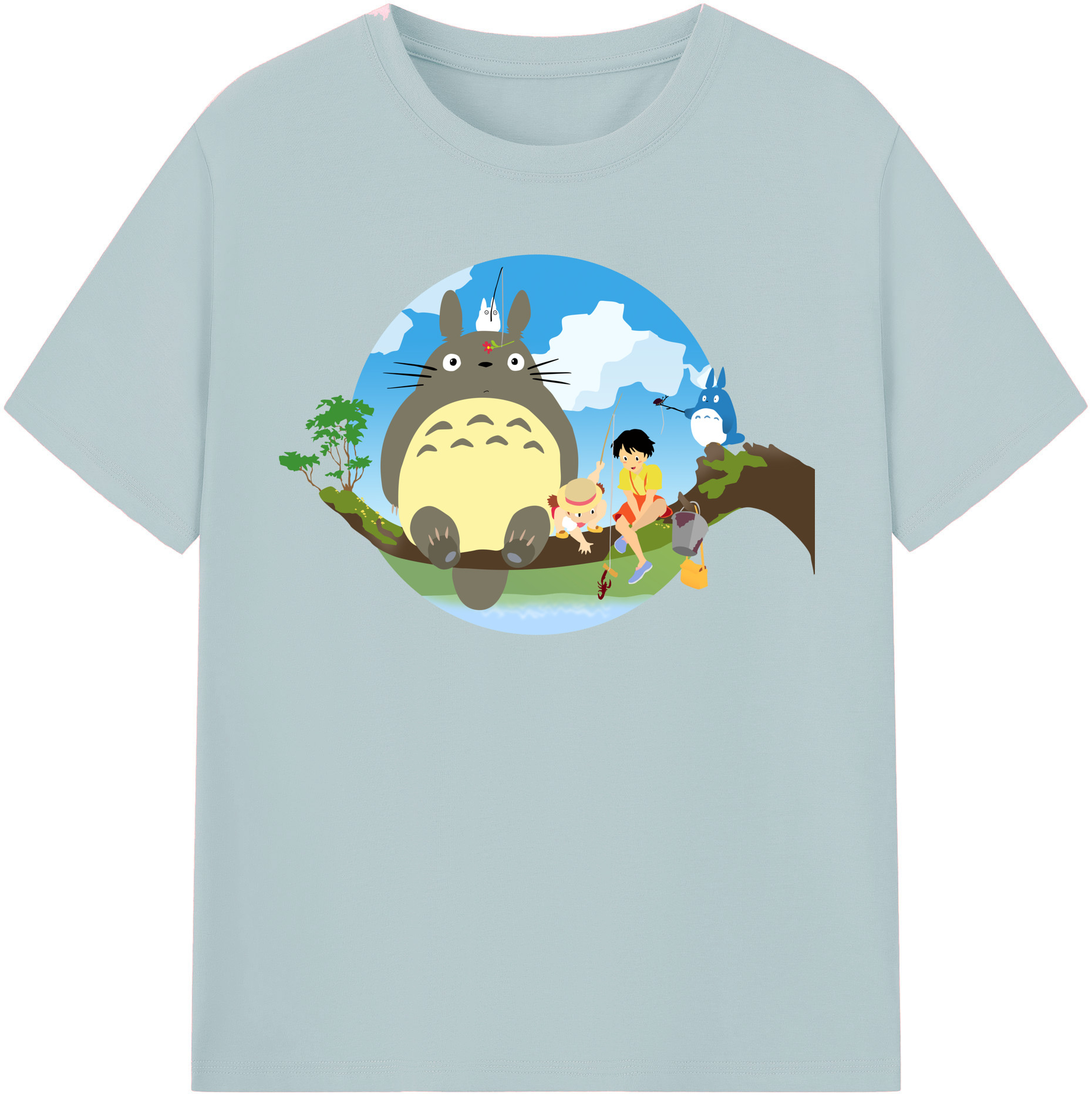 （画像用） となりのトトロ 草壁メイ 草壁サツキ My Neighbor Totoro Satsuki Kusakabe Mei Kusakabe 綿100％半袖Tシャツ（フロントプリント）